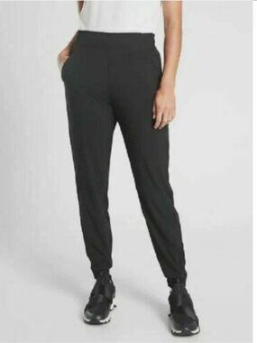 ATHLETA‎ Brooklyn Jogger Lightweight Travel Pants Black Size 12 EUC